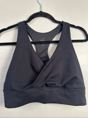 Freely Womens Twist Sports Bra Black Size XLarge